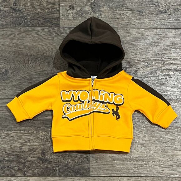 Pro Edge Other - Pro Edge Wyoming Cowboys Infant Hoodie Yellow Brown Full Zip NCAA Baby 0-3M